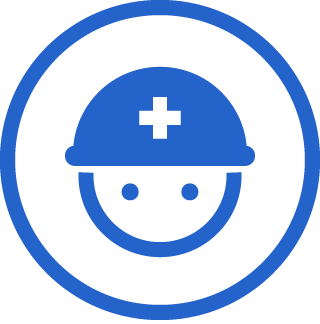ヘルメットを被った作業員のアイコン